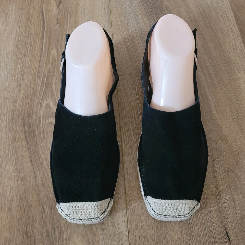 Blondo Hiliani Black‎ Espadrille Slingback Flats NWOT